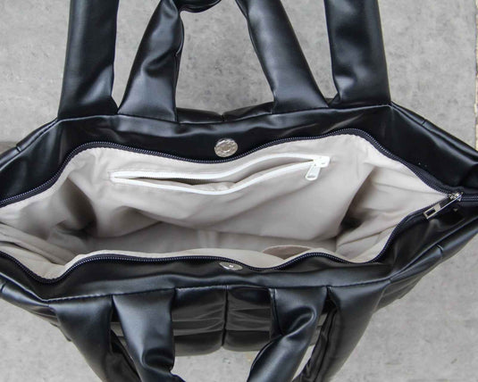 Bolso tote bag acolchado negro Ellora