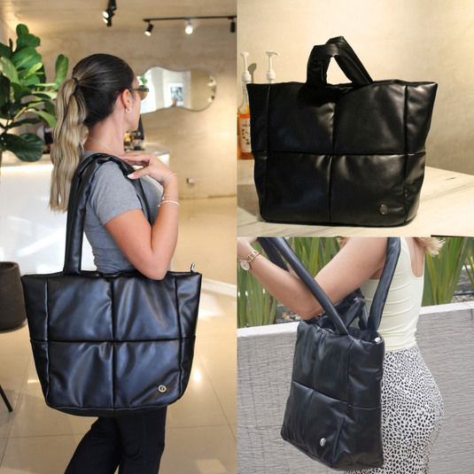 Bolso grande acolchado negro