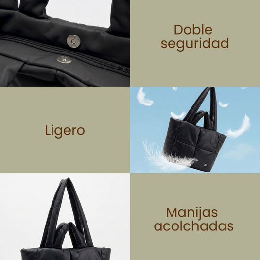 Bolso grande acolchado negro