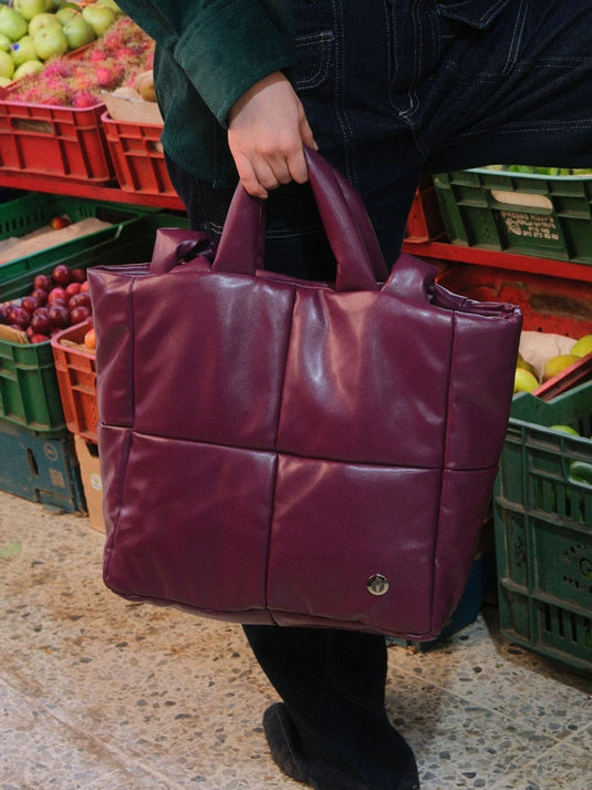 Bolso grande acolchado burgundy