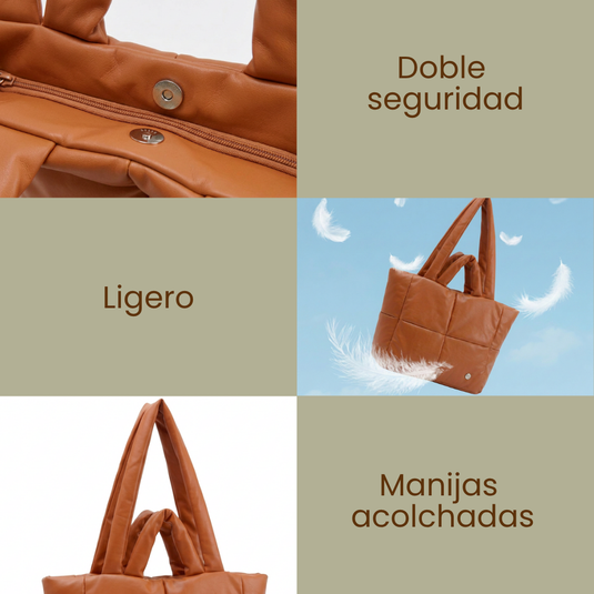 Bolso grande acolchado camel