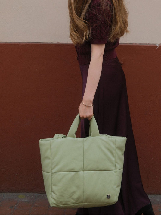 Bolso grande acolchado pistacho
