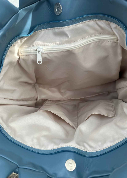 Bolso tote bag acolchado azul Ellora