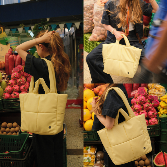 Bolso grande acolchado mantequilla