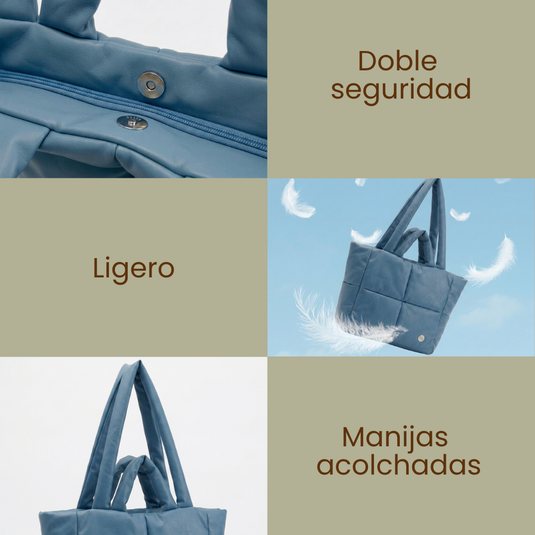 Bolso grande acolchado azul