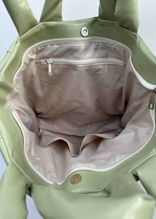 Bolso tote bag acolchado pistacho Ellora