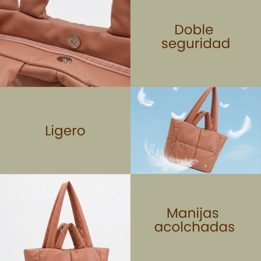 Bolso grande acolchado durazno