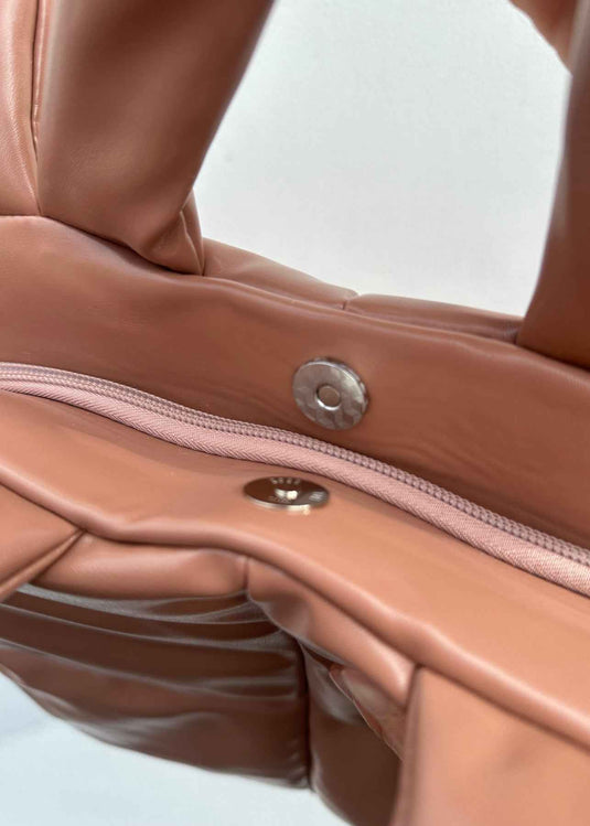 Bolso tote bag acolchado durazno Ellora