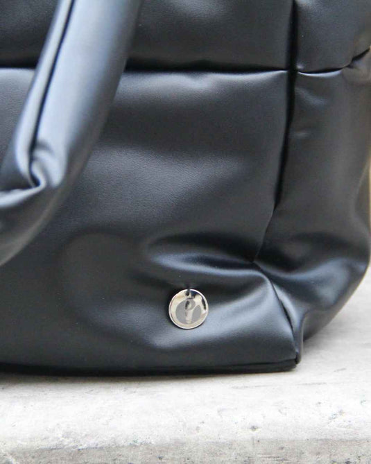 Bolso tote bag acolchado negro Ellora