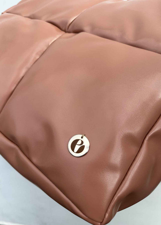 Bolso tote bag acolchado durazno Ellora