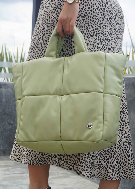 Bolso tote bag acolchado pistacho Ellora