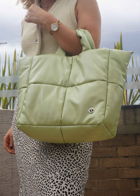 Bolso tote bag acolchado pistacho Ellora