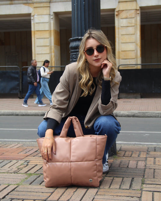 BOLSO GRANDE ACOLCHADO DURAZNO