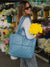 Bolso grande acolchado azul