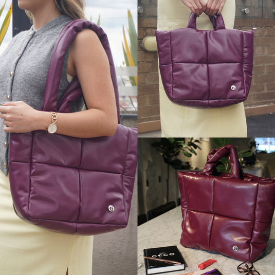 Bolso grande acolchado burgundy