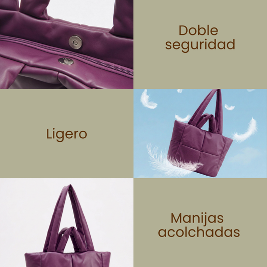 Bolso grande acolchado burgundy