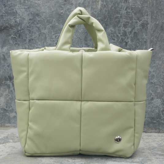 Bolso grande acolchado pistacho