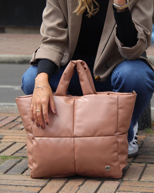 BOLSO GRANDE ACOLCHADO DURAZNO