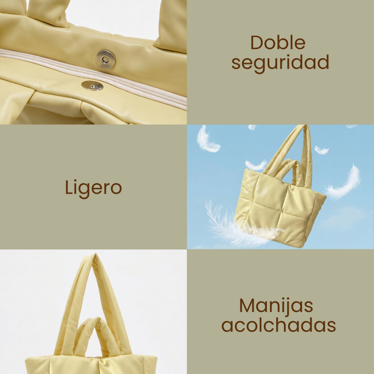 Bolso grande acolchado mantequilla