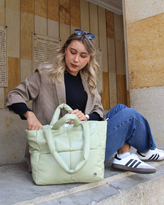 BOLSO GRANDE ACOLCHADO PISTACHO