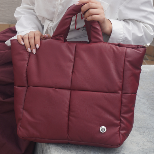 Bolso grande acolchado cherry