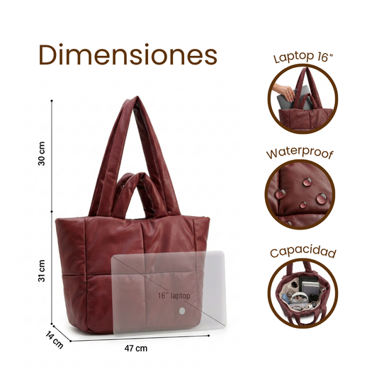 Bolso grande acolchado cherry