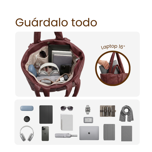 Bolso grande acolchado cherry