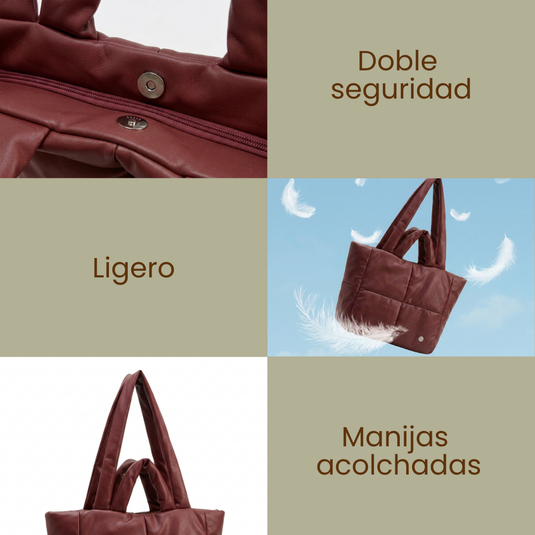 Bolso grande acolchado cherry