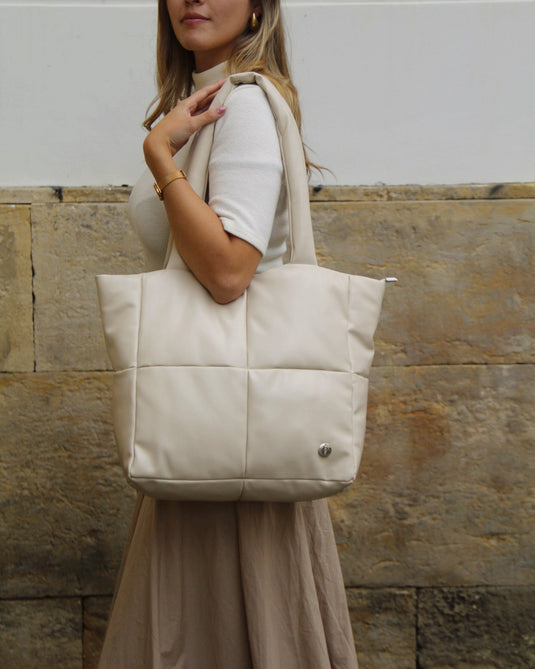 BOLSO GRANDE ACOLCHADO VAINILLA