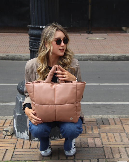 BOLSO GRANDE ACOLCHADO DURAZNO